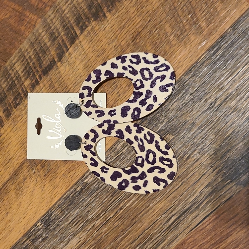 Wood Animal Print Earrings